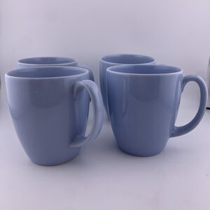 Corelle Periwinkle Blue Ceramic Mug 4pcs Tapered Round With Handle Contemporary